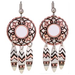 Handmade dangle earrings in dream catcher design