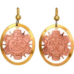 Sun Totem Cut Out Unique Handmade Earrings