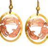 Gold and Copper Color Native Eagle Earrings