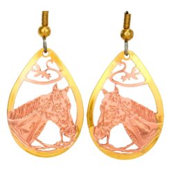 Copper Horsehead Earring in Cut Out Style