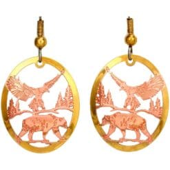 Unique handmade eagle and wolf earrings