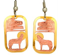 Native American Jewelry wolf and wolf totem earring