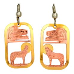 Wolf and wolf totem earrings