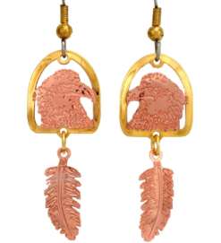 Bald Eagle with Feather Dangle Earrings TS-293