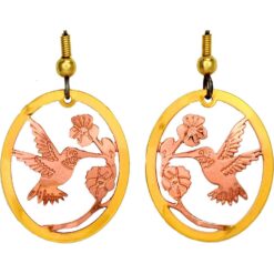 Unique Hummingbird Earrings with Wild Flowers