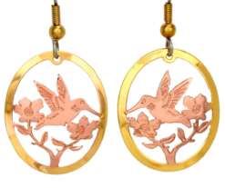 Hibiscus & Hummingbird Earrings