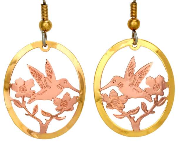 Hibiscus & Hummingbird Earrings
