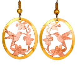 Daffodils & Hummingbird Earrings
