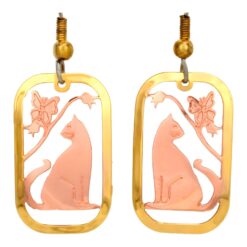 Unique Sitting Cat Jewelry Earrings