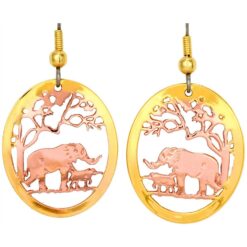 Cut out unique earrings in elephant and baby design