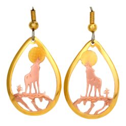 Copper wolf earrings in cut out