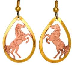 Rearing Mustang Horse Earrings