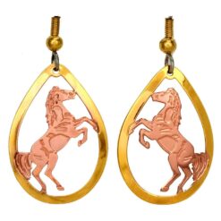 Rearing Mustang Horse Earrings Equine Jewelry