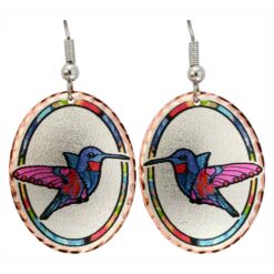 Jo Lynch Designed Hummingbird Earrings Colorful Whimsical Artwork