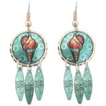 Colorful Copper Dangle Shell Earrings