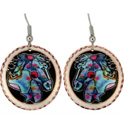 Sensational Horse Earrings Created in Colorful Whimsical Artwork
