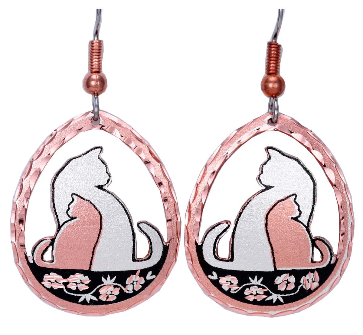 Cat Jewelry, Cut Out Cat Earrings