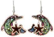 Dolphin Earrings with Starfish Dangles