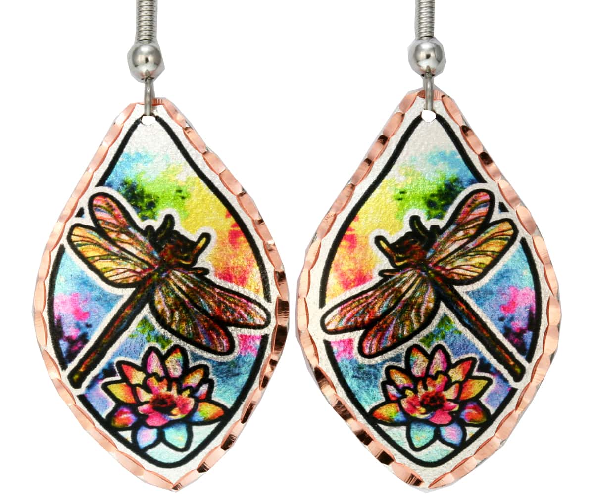 Dragonfly Jewelry Dragonfly Water Lilies Earrings Dragonfly Jewelry Dragonfly Water Lilies Earrings