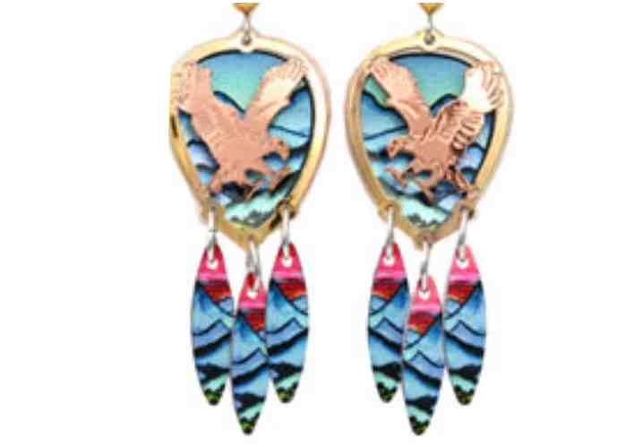 Eagle Jewelry Cutout Colorful Eagle Earrings