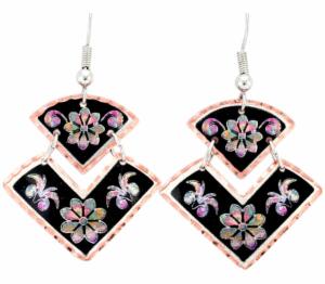 Dangle Flower Jewelry Handcrafted Dangle Flower Earrings