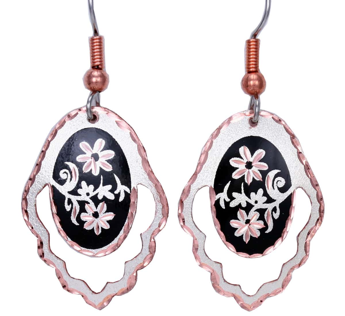 Copper Flower Jewelry, Handcrafted Flower Earrings