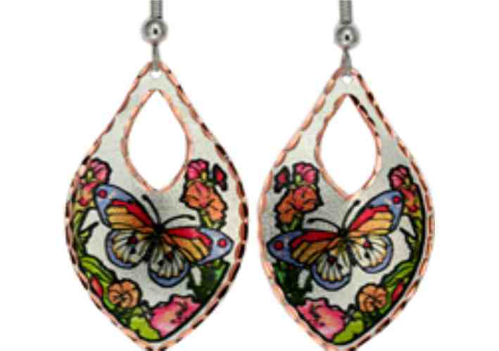 Nature Jewelry Flowers and Butterfly Earrings