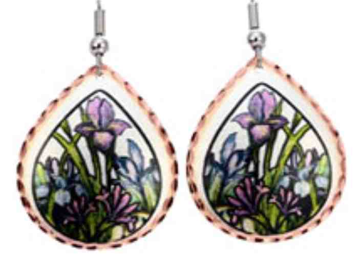 Nature Jewelry Colorful Iris Earrings