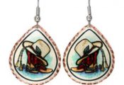 Colorful Western Jewelry, Cowboy Boots and Hat Earrings Cowboy Boots and Hat Earrings in Colorful Artwork