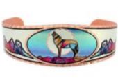 Howling Wolf Bracelet Handmade in Colorful Artwork
