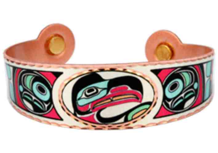 Northwest Native American Jewelry, Native Eagle Magnetic Copper Bracelets