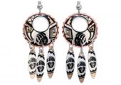 SW Native American Jewelry, Native Bear Paw Dangle Earrings Handmade Copper Bear Paw Dangle Earrings