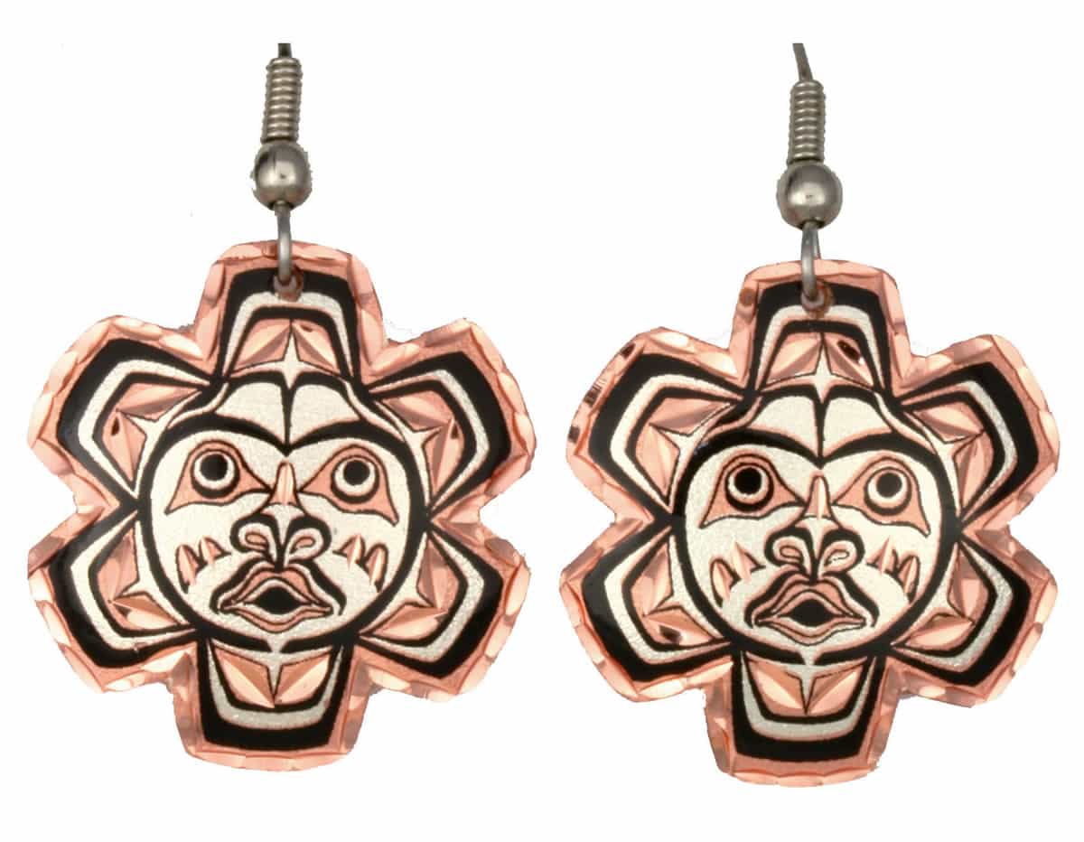 NW Native American Jewelry, Native Sun Totem Earrings