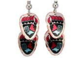 SW Native American Jewelry, Bear Paw Dangle Earrings Wholesale SW Native American Jewelry, Bear Paw Unique Earrings