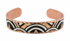 Abstract Handmade Narrow Copper Bracelets