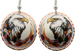 American Bald Eagle with Feathers Earring Designed by Lynn Bean