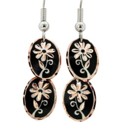Flower Earrings with Black Background