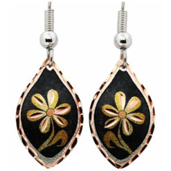 Flower Earrings in Teardrop Shape