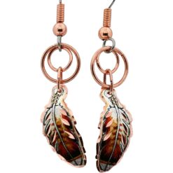 Colorful Feather Wire Dangle Earrings