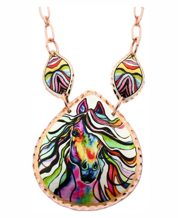 Lynn Bean Designed Necklaces, Colorful Horse Necklaces