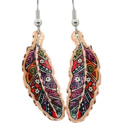 Cute Feather with Flowers Earring Lynn Bean Design