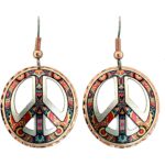 Colorful Cut Out Peace Sign Earrings