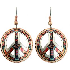 Colorful Cut Out Peace Sign Earrings