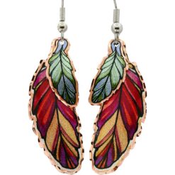 Double Dangle Handmade Copper Feather Earrings