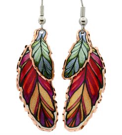 Dangle Copper Feather Earrings
