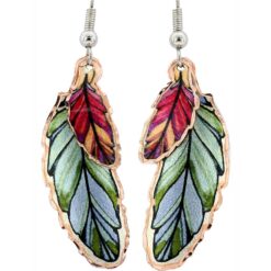 Feather Dangle Copper Earrings