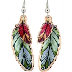 Feather Dangle Copper Earrings