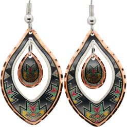 Dangle Native Design Earrings, Magnificent Art Jewelry