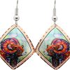 Diamond Shape Colorful Mountain Goat Earrings