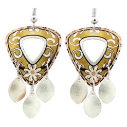 Flower Earrings with Gold Background